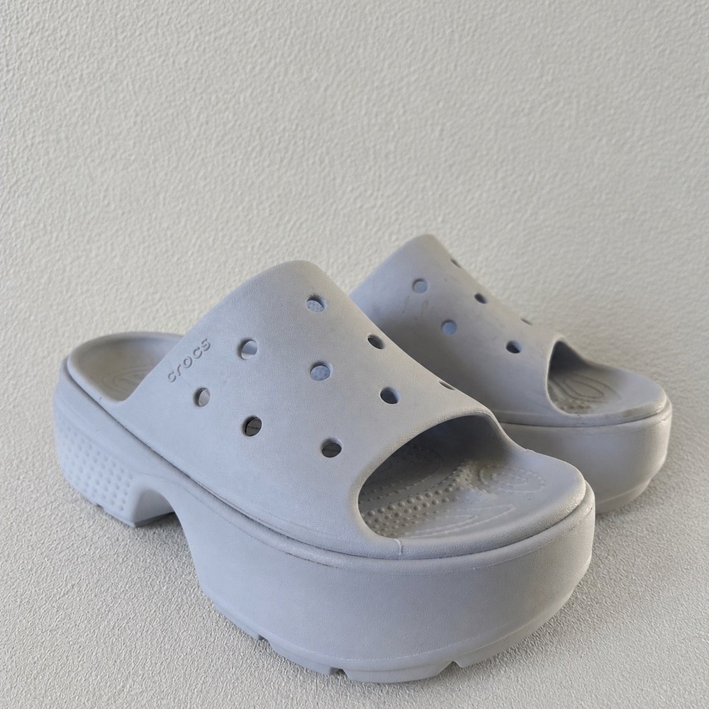 CROCS STOMP SLIDE 209346-5AF DREAM SCAPE US White Slip In Women's 9